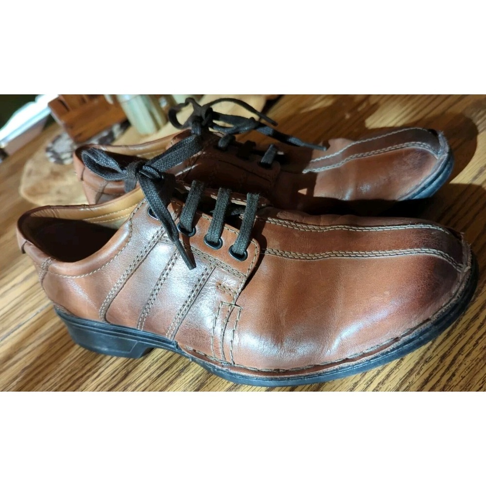 Clarks Shoes Mens 8.5‎ M Casual Lace Up Oxford Brown Distressd Leather